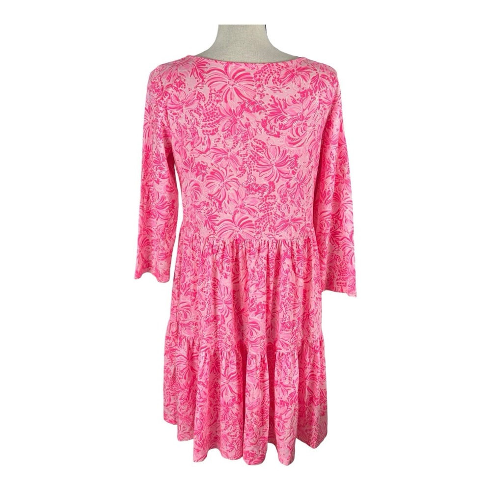 Lilly Pulitzer Pink Paradise Twirl Skirt Long Sleeve Dress Size Medium - Picture 6 of 12